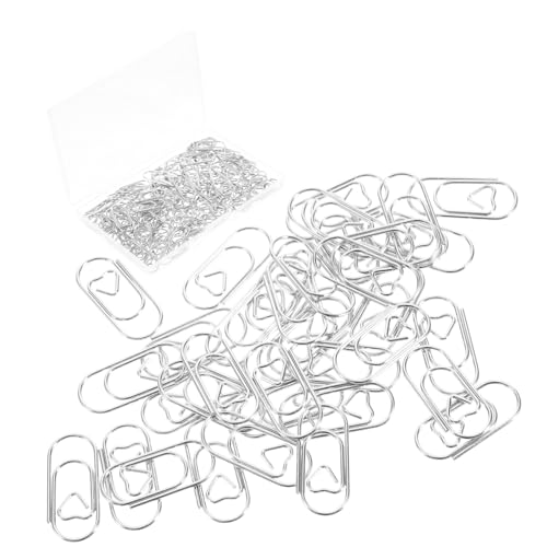 HOMSFOU 150 Stück Mini Herz Büroklammern Lustige Metall Papierclips für Notizen Dokumente und Scrapbooking Silber für Büro und Zuhause von HOMSFOU