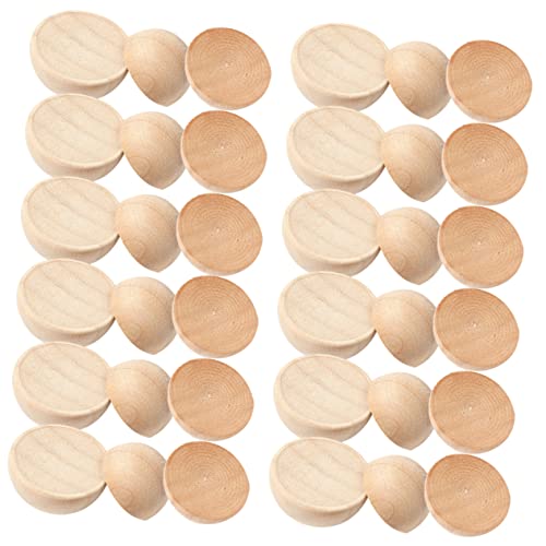 HOMSFOU 150 Stück Unbehandelte Halbkugel Holzperlen Diy Bastelzubehör Unlackierte Hemisphere Beads für Kunstprojekte Natürliche Holzperlen für Dekoration von HOMSFOU