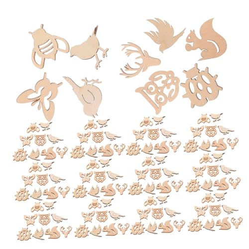 HOMSFOU 150 Stück Unvollendete Tier Holz Ausschnitte für Diy Basteln Holzfiguren zum Bemalen Hängende Dekoration für Bastelprojekte Holzfarbe Mixed Style HOMSFOU 150 Stück Unvollendete Tier Holz Ausschnitte für Diy Basteln Holzfiguren zum Bemalen Hängende Dekoration für Bastelprojekte Holzfarbe Mixed Style von HOMSFOU