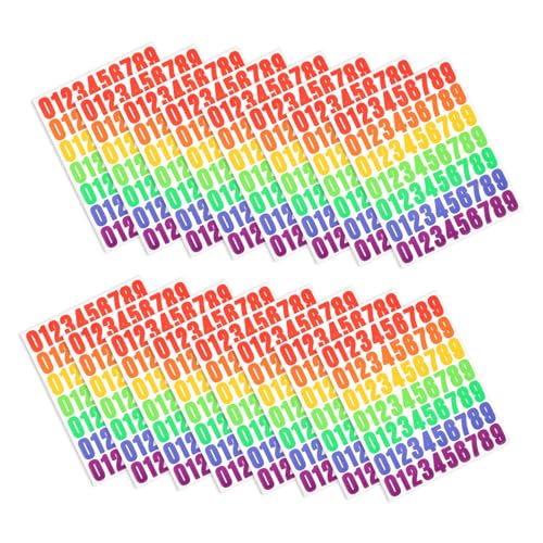 HOMSFOU 16 Blatt Bunte Zahlenaufkleber Selbstklebend Kleine Nummerierte Etiketten für Planer Notizbücher Scrapbooking DIY und Kreative Organisationshilfe von HOMSFOU
