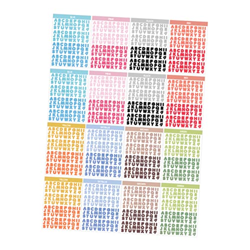 HOMSFOU 16 Blatt Teiliges Bunte Buchstaben und Zahlenaufkleber Selbstklebend Kreative Scrapbook Sticker für Tagebücher Handgemachte Bastelaufkleber Geeignet für Notizbücher Kalender und HOMSFOU 16 Blatt Teiliges Bunte Buchstaben und Zahlenaufkleber Selbstklebend Kreative Scrapbook Sticker für Tagebücher Handgemachte Bastelaufkleber Geeignet für Notizbücher Kalender und von HOMSFOU