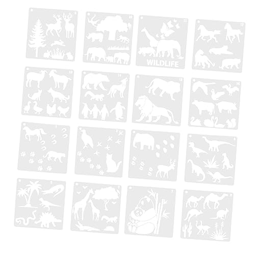 HOMSFOU 16 Blatt Tiermalerei Schablonen für Wiederverwendbare Pet Zeichenschablonen mit Tiermotiven Kreative Diy Malvorlagen Kreativität und Praktischen Fähigkeiten HOMSFOU 16 Blatt Tiermalerei Schablonen für Wiederverwendbare Pet Zeichenschablonen mit Tiermotiven Kreative Diy Malvorlagen Kreativität und Praktischen Fähigkeiten von HOMSFOU