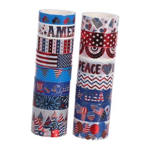HOMSFOU 16 Rollen Unabhängigkeitstag Band Klebebanddekor Aufkleber Zum Thema „4. “. Wickelband Washi-tape Für Scrapbooking Band Zum Unabhängigkeitstag Diy Klebeband Flüsterpapier HOMSFOU 16 Rollen Unabhängigkeitstag Band Klebebanddekor Aufkleber Zum Thema „4. “. Wickelband Washi-tape Für Scrapbooking Band Zum Unabhängigkeitstag Diy Klebeband Flüsterpapier von HOMSFOU