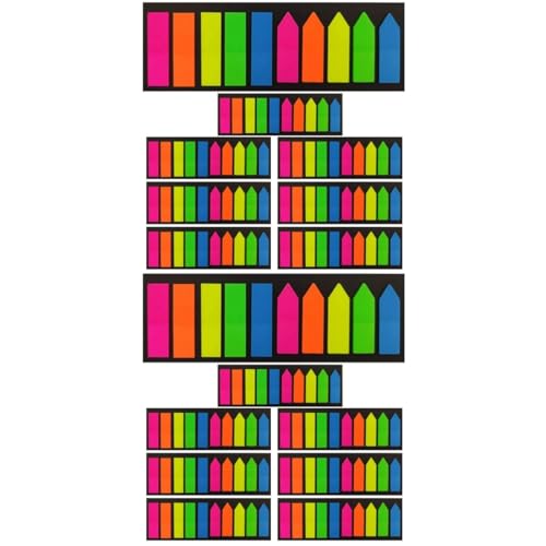 HOMSFOU 16 Sätze Selbstklebende Haftmarker Bunte Pet Seitenmarker Flach Pfeile für Notizen Bücher Bürobedarf Beschreibbar Transparent Praktische Index Tabs von HOMSFOU