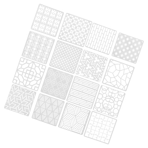 HOMSFOU 16 Stck. Malvorlage Herstellung Malerei für Handwerk Erwachsene Form Schablonen ziehen geometrische Malschablonen Schablonenvorlage zum Malen Bastelschablonenvorlage Plastik von HOMSFOU