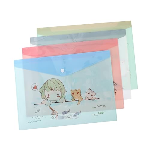 HOMSFOU 16 Stück Cartoon Dokumententasche Transparente PP Aufbewahrungstasche mit Druckknopf für Schule und Freizeit und Langlebig HOMSFOU 16 Stück Cartoon Dokumententasche Transparente PP Aufbewahrungstasche mit Druckknopf für Schule und Freizeit und Langlebig von HOMSFOU
