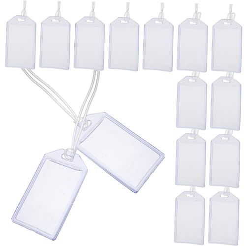 HOMSFOU 16 Stück Gepäckanhänger Für Koffer Transparent Blau Halter Große Gepäckanhänger Lanyard Hüllen Etiketten Mtg Taschenanhänger Gepäckabzeichen Kartenanhänger Etikett von HOMSFOU