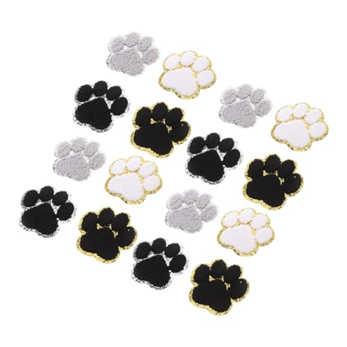 HOMSFOU 16 Stück Haustierhundpfotenstickstätte Patch Patches Zum Aufbügeln Von Tieren Sternflicken Aufbügeln Sterne Bügelflicken Autoaufkleber Hund Bügelflicken Hundepfotenabdruck Stoff von HOMSFOU