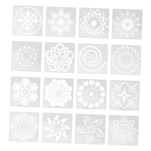 HOMSFOU 16 Stück Malvorlage Diy Bastelvorlagen Malschablonen Schablonen Zum Zeichnen Vorlagen Zum Malen Mini -schablonen Muster Geometrische Schablone Comic -schablonen Das Haustier Weiß von HOMSFOU