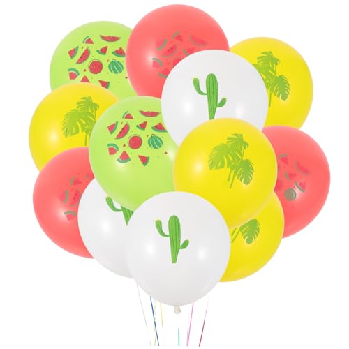 HOMSFOU 16 Stück Partyballons Dekorationen Schwarz Grün Geburtstag Schillernde Zahlenballons Dekorative Strandballons Hawaii Partyzubehör Luau Partyballon Kokosnuss Folienballons Emulsion von HOMSFOU