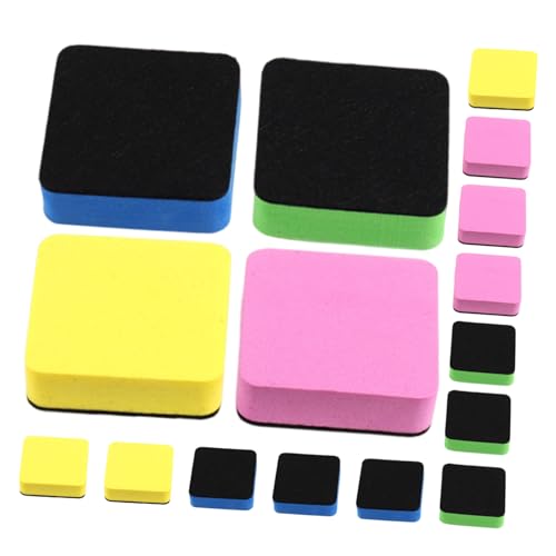 HOMSFOU 16 Stück Square Blackboard Rub Eraser Des Kreidebretts Mikrofaser -radiauto -radiergummi Trockener Erasergummi Quadratischer Whiteboard-radierer Sauberer Radiergummi Eva-filztuch von HOMSFOU
