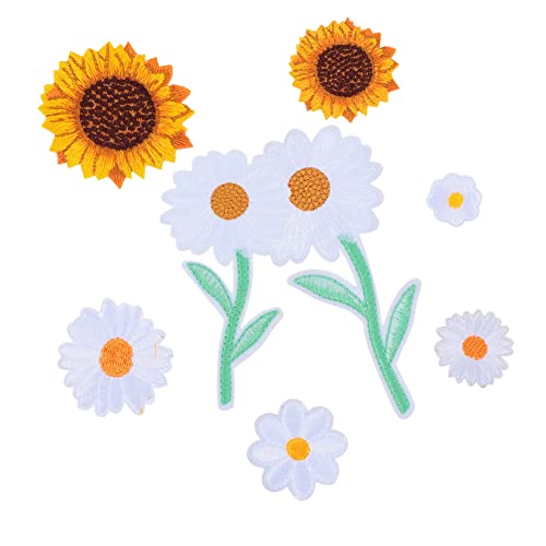 HOMSFOU 16 Stück Teiliges Bestickte Diy Stoffpatches mit Sonnenblumen und Kleinen Selbstklebend Aufbügeln Vielseitige Applikationen für Kleidung Taschen Hüte und Reparaturen von HOMSFOU