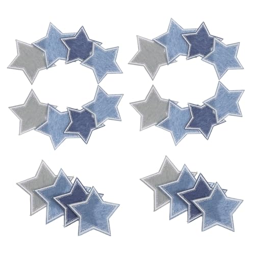 HOMSFOU 16 Stück Teiliges Bestickte Stern Applikationen Polyester Stern Flicken zum Aufbügeln und Selbstklebe patches Vielseitige Reparatur Dekorationslösung für Jeans Jacken Taschen DIY von HOMSFOU