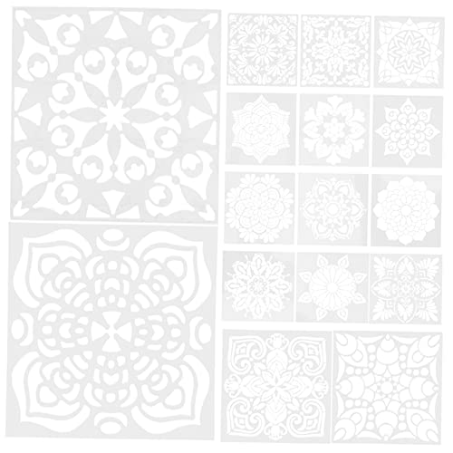 HOMSFOU 16 Stück Teiliges Mandala Schablonen Wiederverwendbare Malschablonen für Diy Projekte für Wandgestaltung Möbel und Mehr Malvorlagen für Vielfältige Anwendungen von HOMSFOU