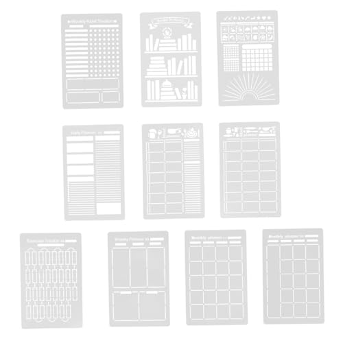 HOMSFOU 16 Stück Teiliges Pet-schablonen für Journal-malerei Wiederverwendbare DIY Planer Vorlagen Robustes Material Kompatibel mit Stiften und Sprühfarbe für Schüler und Scrapbooking von HOMSFOU