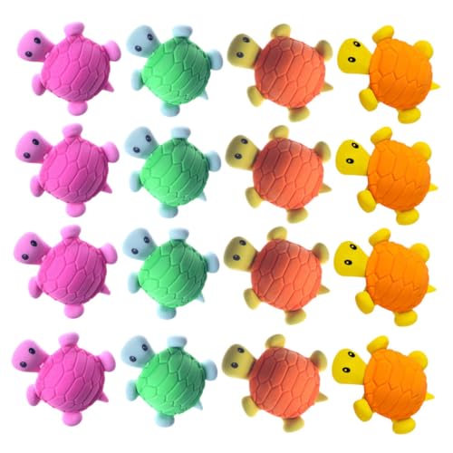 HOMSFOU 16Stücke Mini Schildkrötengummis Lustige Cartoon Radiergummis Für Farbige Radierer Und Schulbedarf Und Mitgebsel von HOMSFOU
