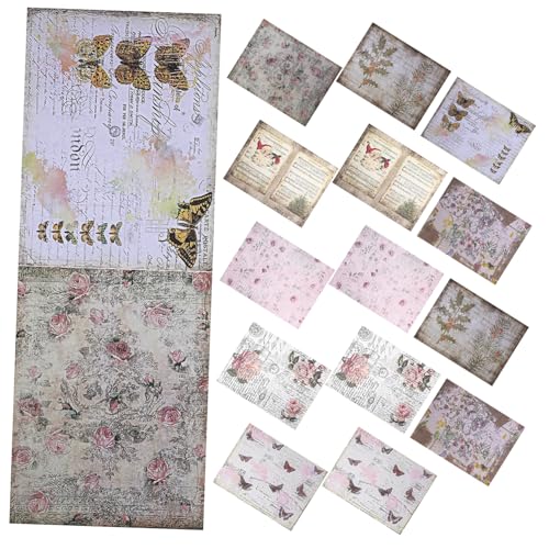 HOMSFOU 16Stücke Retro Scrapbook DIY Material für Vintage Journaling Geeignet für Notizbücher Geschenkkarten Fotoalben und Kreative Bastelprojekte von HOMSFOU