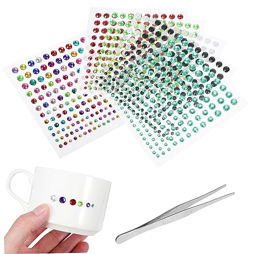 HOMSFOU 17 Blätter Kristalldiamant-Aufkleber große Strasssteine Picker funkeln Aufkleber für Bausatz Edelsteine Form aufkleber Strasssteine ​​Aufkleber Juwelenaufkleber Acryl von HOMSFOU
