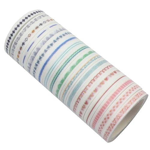 HOMSFOU 18 Rollen Diy Scrapbook Washi Tape mit Einzigartigen Mustern Lange Dekorative Klebebänder für Tagebuch Scrapbooking und von HOMSFOU