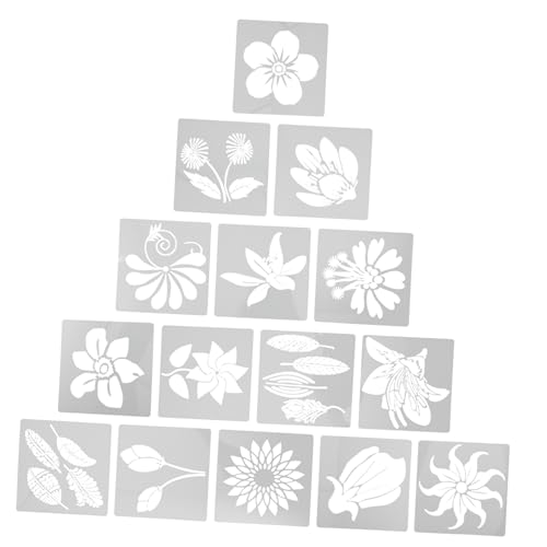 HOMSFOU 18 Stück Bastelfarbe Schablone groß Mini-Schablonen Schablonen für DIY Kunst Zeichnungsvorlage Blumen- Malschablone Erwachsene zeichnen Schablone Handwerksvorlage das Haustier Weiß von HOMSFOU
