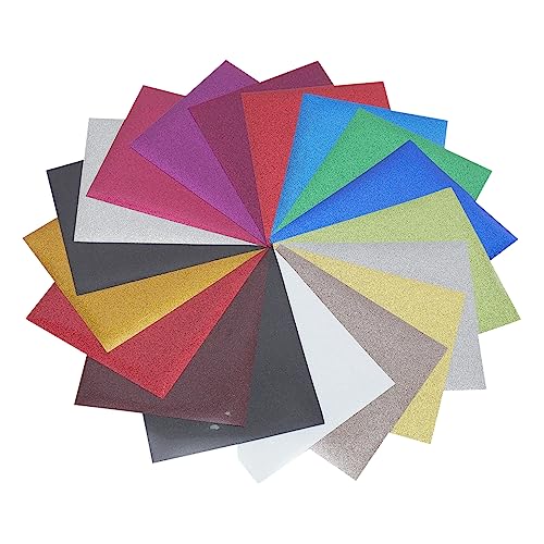 HOMSFOU 18 Stück Glitzer Heat Transfer Vinyl Diy Bügelfolie für T Shirts Farbenfrohe und Langlebige Transferfolie für Personalisierte Designs von HOMSFOU