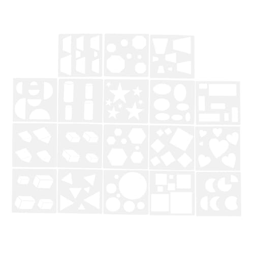 HOMSFOU 18 Stück Teiliges Malvorlagen Schablonen für Wiederverwendbare Geometrische Schablonen Pet für Diy Malprojekte zum Üben von Zeichenfähigkeiten und Basteln HOMSFOU 18 Stück Teiliges Malvorlagen Schablonen für Wiederverwendbare Geometrische Schablonen Pet für Diy Malprojekte zum Üben von Zeichenfähigkeiten und Basteln von HOMSFOU