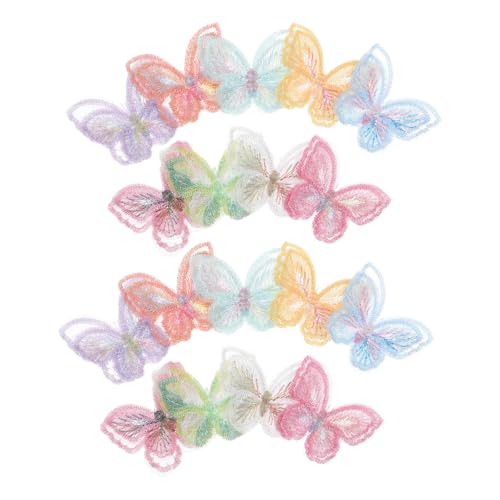 HOMSFOU 18 Stück Teiliges Schmetterling Patches Doppellagige Organza-spitze Bestickte Applikationen zum Aufbügeln und Aufnähen Vielseitig für Kleidung Jacken Rucksäcke Jeans Hüte DIY von HOMSFOU