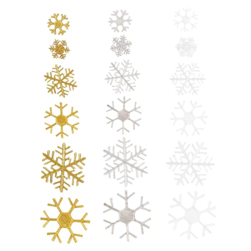 HOMSFOU 18 Stück Teiliges Schneeflocken Stoff Patches Applikationen für Weihnachtsdekoration Farben und Gemischt für Kinderkleidung und Festtagsgestaltung von HOMSFOU