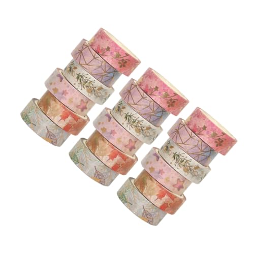 HOMSFOU 18 Stück Teiliges Washi Tape mit Goldener Folienprägung Japanisches Dekoratives Klebeband mit Ahornblatt und Sternmotiven Dünn Langlebig Rückstandsfrei für Scrapbooking Journaling HOMSFOU 18 Stück Teiliges Washi Tape mit Goldener Folienprägung Japanisches Dekoratives Klebeband mit Ahornblatt und Sternmotiven Dünn Langlebig Rückstandsfrei für Scrapbooking Journaling von HOMSFOU