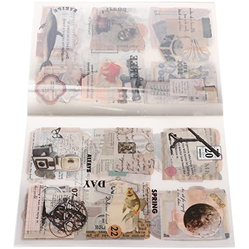 HOMSFOU 1Packung Vintage Scrapbook Aufkleber Selbstklebende Dekorative Sticker für Journaling Scrapbooking und DIY Projekte Langlebig und Pet Material von HOMSFOU