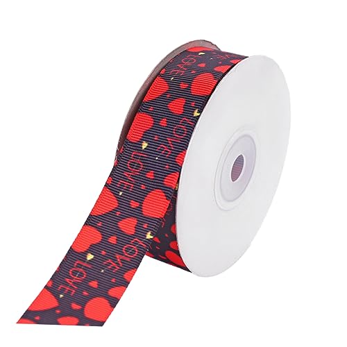 HOMSFOU 1Rolle Geschenkband Polyester Seidenband Mit Herz Druck DIY Geschenkverpackungsband Für Valentinstag Hochzeit Und Party Dekoration HOMSFOU 1Rolle Geschenkband Polyester Seidenband Mit Herz Druck DIY Geschenkverpackungsband Für Valentinstag Hochzeit Und Party Dekoration von HOMSFOU