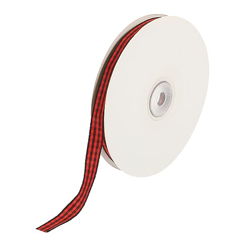 HOMSFOU 1Rolle Schwarzes Und Rotes Kariertes Geschenkband Für Weihnachtsdekoration Und Hochwertiges DIY Band Für Verpackungen Und Festliche Anlässe von HOMSFOU