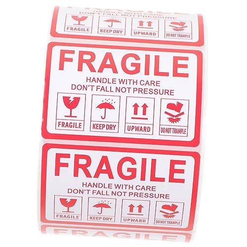 HOMSFOU 1Rolle Selbstklebende Fragile Aufkleber für Sicheren Versand Stark Haftend für Umzugskartons Verpackungen und Empfindliche Güter von HOMSFOU