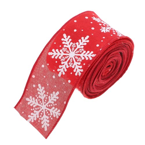 HOMSFOU 1Rolle Weihnachtsband Kunstfaser Mit Muster Dekoratives Gurtband Für Geschenkverpackungen DIY Projekte Hochzeiten Und Festlichkeiten Zufälliges von HOMSFOU