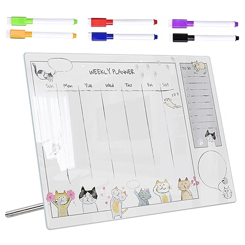 HOMSFOU 1Satz Acryl Wochenplaner Abwischbar für Kühlschrank Transparentes Zeichenbrett für Schule und Büro Werbenadeln und Whiteboard Stiften Vielseitig Einsetzbar von HOMSFOU