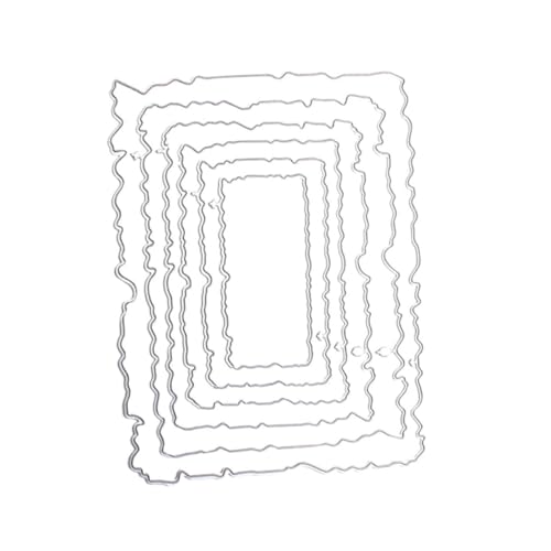 HOMSFOU 1Satz DIY Schneidwerkzeuge Rechteckige Rahmen Stanzformen Carbonstahl Dekorative Stanzschablonen Für Scrapbooking Und Fotoalben Silberne Schneidformen von HOMSFOU