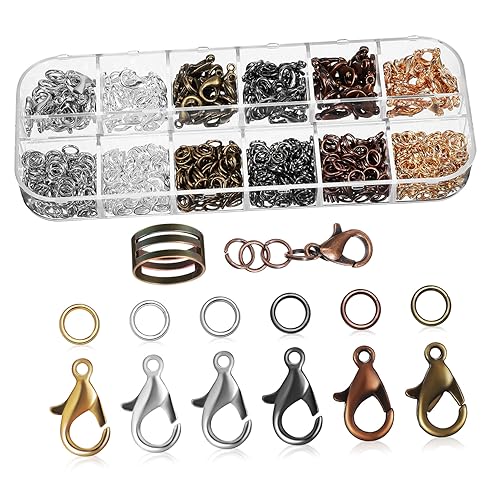 HOMSFOU 1Satz Schmuck Findungsset mit Karabinerverschlüssen und Biegeringen Zubehör zur Schmuckherstellung Sichere Verbindung Vielfältige Kombinationen für DIY Projekte von HOMSFOU