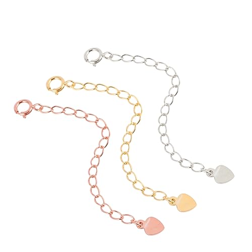 HOMSFOU 1Satz Sterling Silber Armband Und Halskettenverlängerung Teiliges Gold Silber Und Roségold Schmuckzubehör Für Schmuckherstellung von HOMSFOU