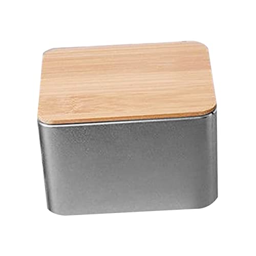 HOMSFOU 1Stück Vintage Weißblech Aufbewahrungsbox mit Holzdeckel für Snacks Süßigkeiten und Kleine Gegenstände Luftdicht Kompakte für Festlichkeiten von HOMSFOU