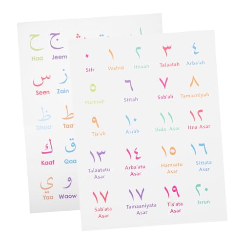 HOMSFOU 2 Blätter Arabisches Alphabet Lernposter für Kinderzimmer Teiliges zur Dekoration für Vorschule und Kindergarten Fördert Bunten HOMSFOU 2 Blätter Arabisches Alphabet Lernposter für Kinderzimmer Teiliges zur Dekoration für Vorschule und Kindergarten Fördert Bunten von HOMSFOU