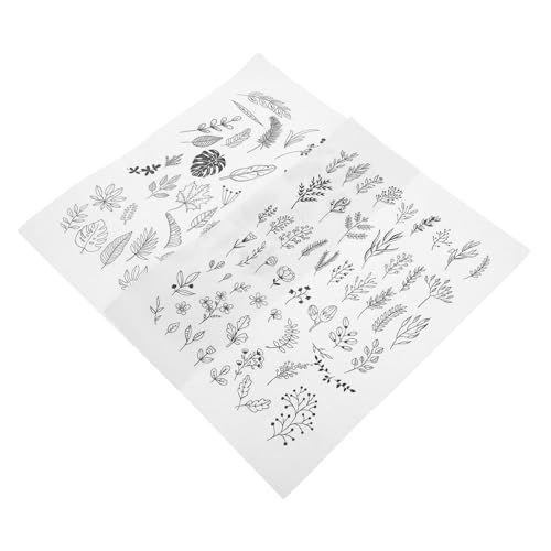 HOMSFOU 2 Blätter Stickschablonenstabilisator Stickerei-kits Semi-permanentes Tattoo Musterpapier Zum Nähen Papier Für Temporäre Tätowierungen Stickvorlagen Stickgarn Stickfaden Weiß Vlies von HOMSFOU