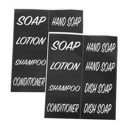 HOMSFOU 2 Blatt Wasserfeste Wiederverwendbare Lotionflaschen aufkleber Badezimmer Selbstklebend Leicht Beschriftbar Geeignet für Handseife Shampoo und Reinigungsmittel für Zuhause und HOMSFOU 2 Blatt Wasserfeste Wiederverwendbare Lotionflaschen aufkleber Badezimmer Selbstklebend Leicht Beschriftbar Geeignet für Handseife Shampoo und Reinigungsmittel für Zuhause und von HOMSFOU