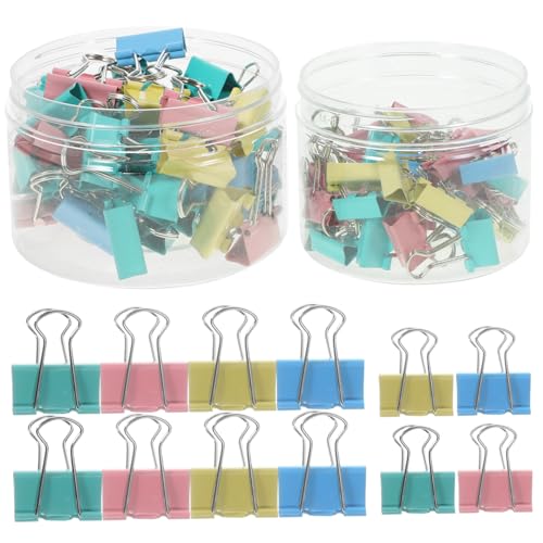 HOMSFOU 2 Boxen Boxen Büroklammern Kleine Binder Clips Verschiedenen Praktische Dokumentenklammern für Büro und Zuhause von HOMSFOU
