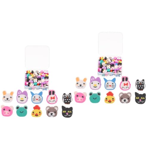 HOMSFOU 2 Boxen DIY Perlen Dekoration Bärenherstellung Party Charms Perlen Für Miniatur DIY Zubehör DIY Schmuckzubehör Armbandperlen Abstandsperlen Cartoon Lose Perlen Polymer von HOMSFOU