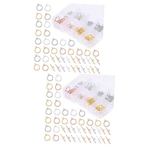 HOMSFOU 2 Boxen Runde Knebelverschlüsse Legierung für Diy Schmuckherstellung für Armbänder und Schlüsselanhänger Langlebig und Elegant von HOMSFOU