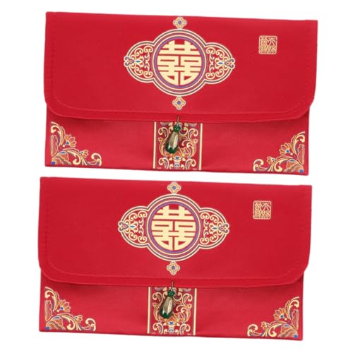 HOMSFOU 2 Chinesische Rote Umschläge Glücksgeldtaschen Hongbao Chinesisches Element Einladungsumschlag Für Hochzeit Neujahr Frühlingsfest Partyzubehör von HOMSFOU