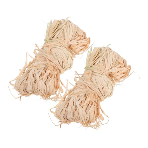 HOMSFOU 2 Naturpapierband Bindfaden Weihnachtsband Geschenkband Geschenkschnur Weihnachtsschnur Bastelband Gras Bastelbedarf Bänder Zum Basteln Beige von HOMSFOU