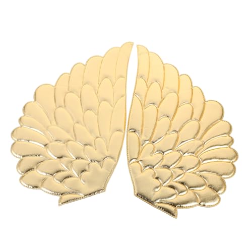 HOMSFOU 2 Paare Angel Wings Patch Flügel Nähen Patches Engelsflügel Basteln Flügelflicken Nähen Flügelflicken Zum Aufbügeln Engel-kleiderapplikation Rucksäcke Applikation Stoff Golden von HOMSFOU