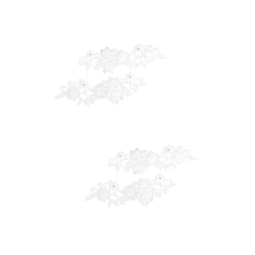 HOMSFOU 2 Paare Diy Spitzenband für Hochzeiten und Partys Weiße Stoffbänder für Bastelprojekte Dekorationen und Gartenarbeit Langlebig und Wiederverwendbar von HOMSFOU