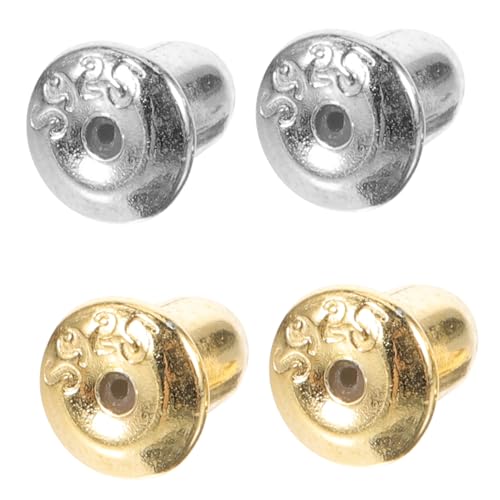 HOMSFOU 2 Paare Ohrring Verschluss Ersatz Silber und Goldfarbig Ohrstecker Stopper für DIY Schmuckherstellung Leicht Langlebig Passend für Ohrringarten Praktische Ohrstecker Verschlüsse von HOMSFOU